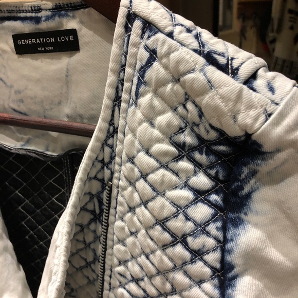 Generation Love quilted acid wash moto style Jean jacket-acid wash look - Picture 6 of 8